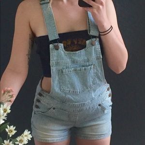 Striped overalls